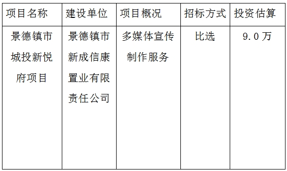 宣傳廣告、攝制招投標(biāo)
